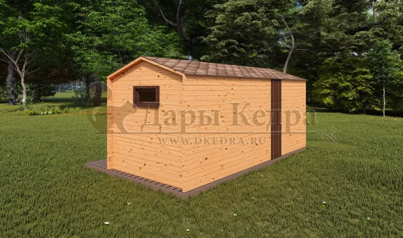 Каркасная баня Барн из кедра 5х2,2 м