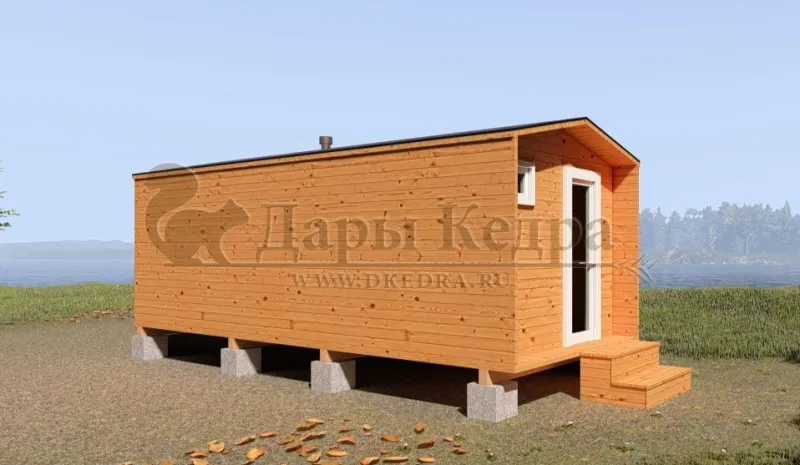 Каркасная баня Барн из кедра 6х2,2 м