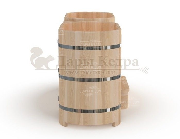 Двойная овальная купель для бани из кедра